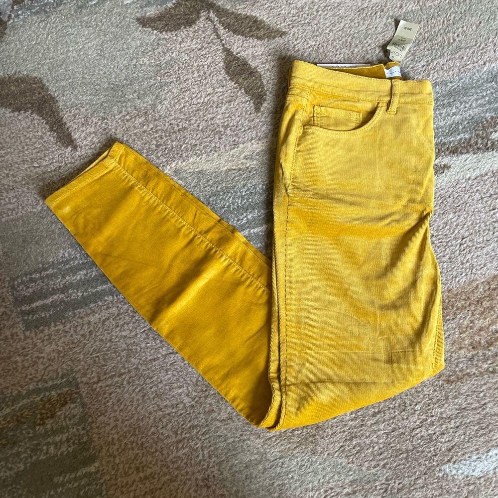 NWT Loft high rise skinny corduroy pant 6P mustard